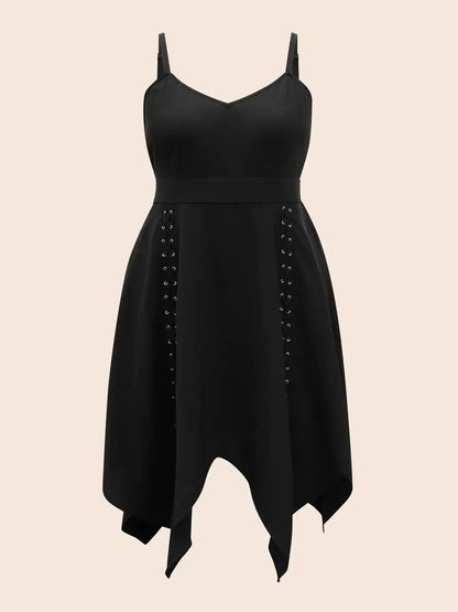 Mystic Irregular Lace Up Midi Dress
