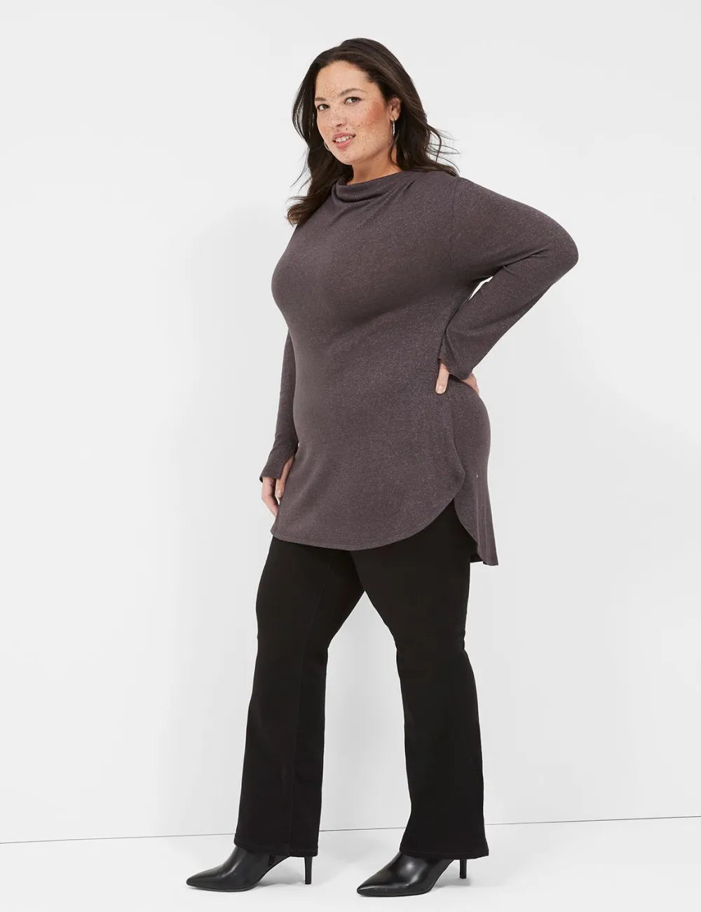 Relaxed Cowlneck Drop-Shoulder Top