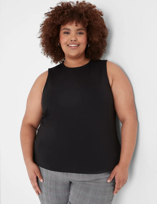 Sleeveless Crew-Neck Ponte Shell
