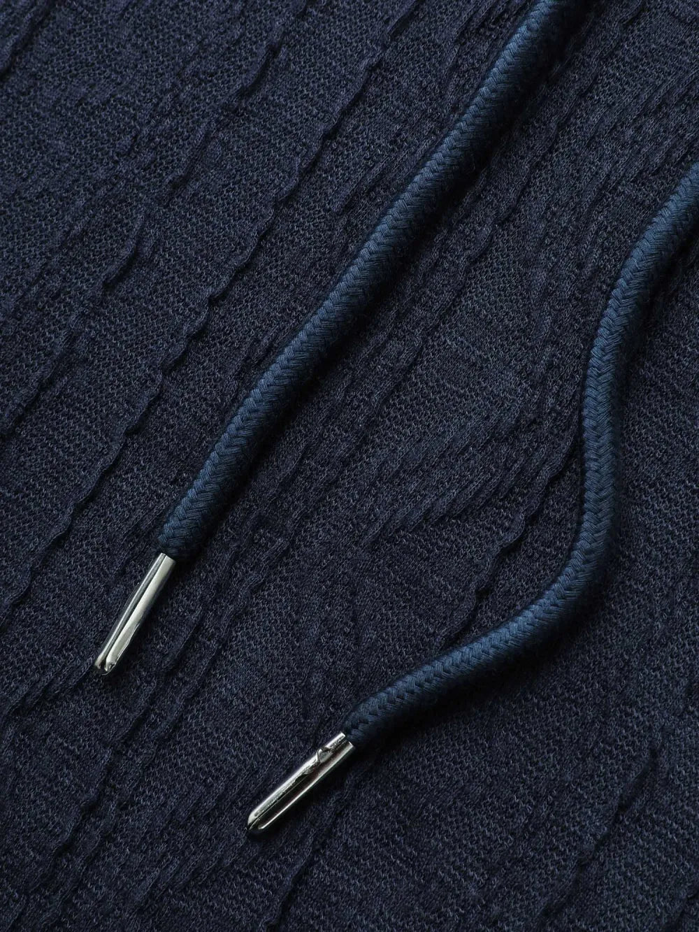 Plain Textured Hooded Drawstring Sweatshirt