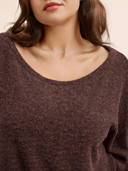 Textured Off Shoulder Drop Shoulder Sleeve Sweatshirt