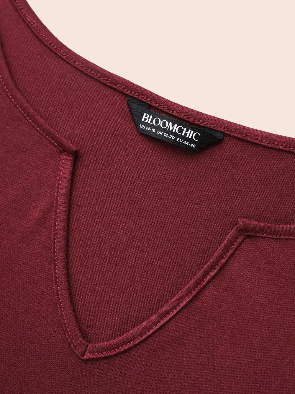 Notched Ruffle Layered Hem T-Shirt