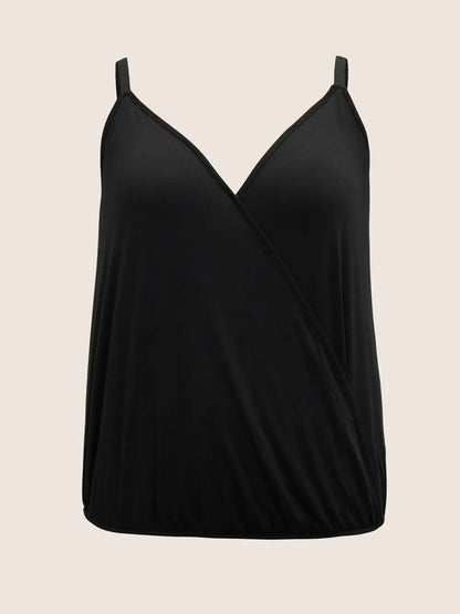 Plain Surplice Neck Sleeveless Cami Top