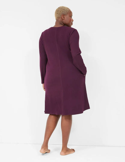 Brushed Rib Henley Midi Sleepshirt