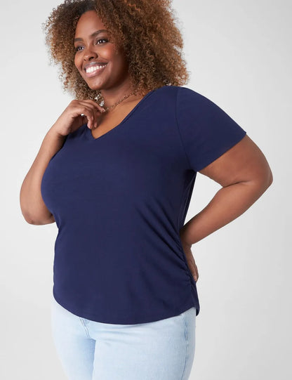 Modern Jersey Side-Ruched Tee