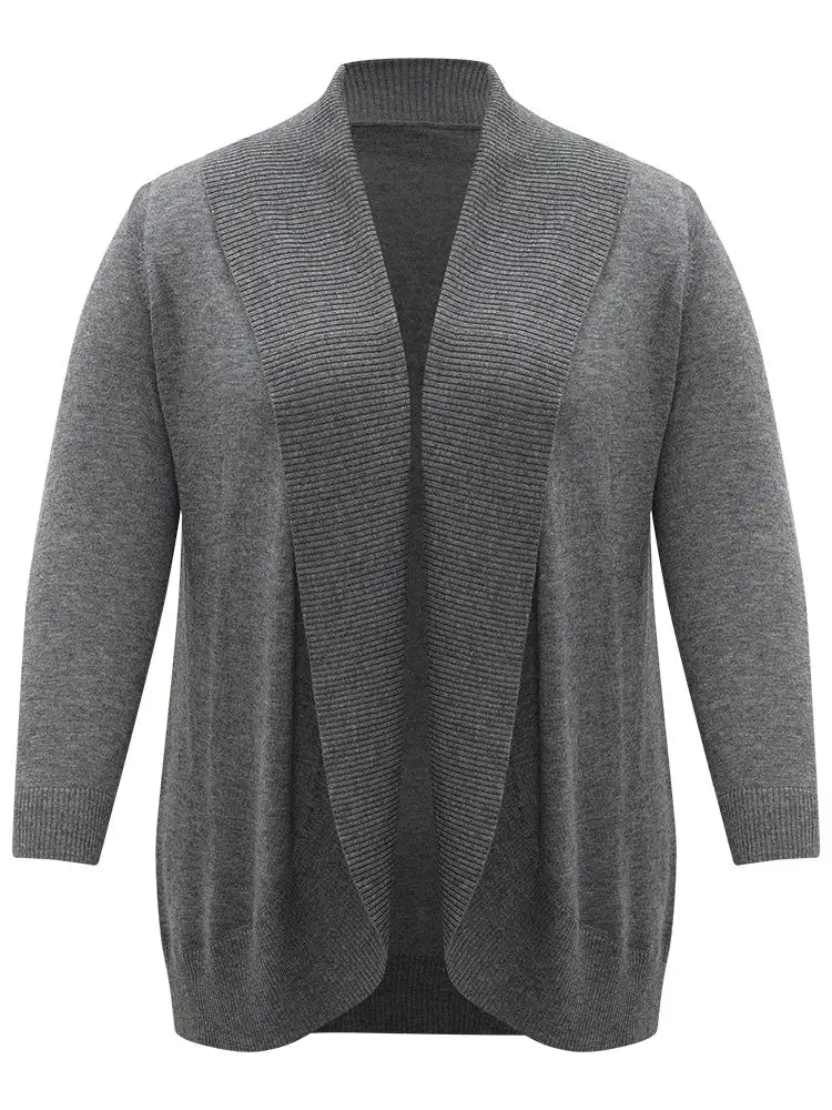 Supersoft Essentials Plain Texture Arc Hem Cardigan