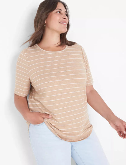 Perfect Sleeve Curved-Hem Tee