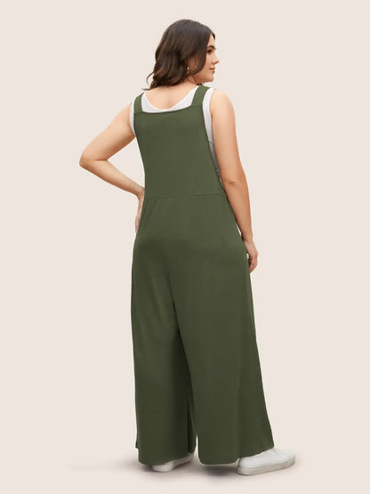 Supersoft Essentials Solid Pleated Pocket Jumpsuit