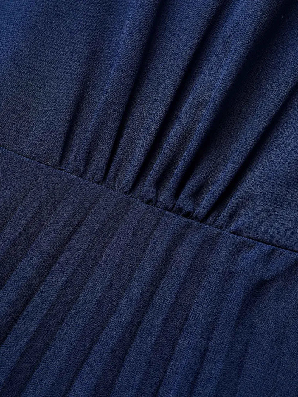 Solid Chiffon Pleated Ruffle Sleeve Dress