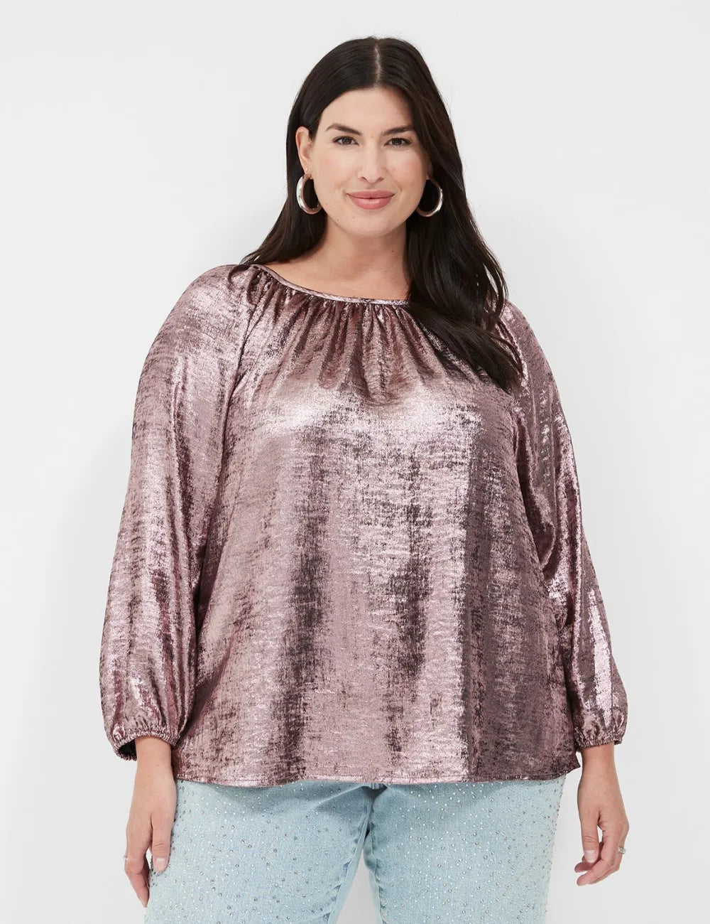 Swing Satin Boatneck Blouse