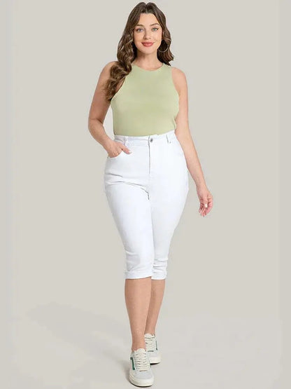 5 Packs-Very Stretchy High Rise Dark Wash Cropped Jeans