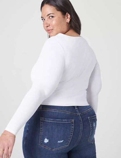 Fitted Long-Sleeve Crop Tee