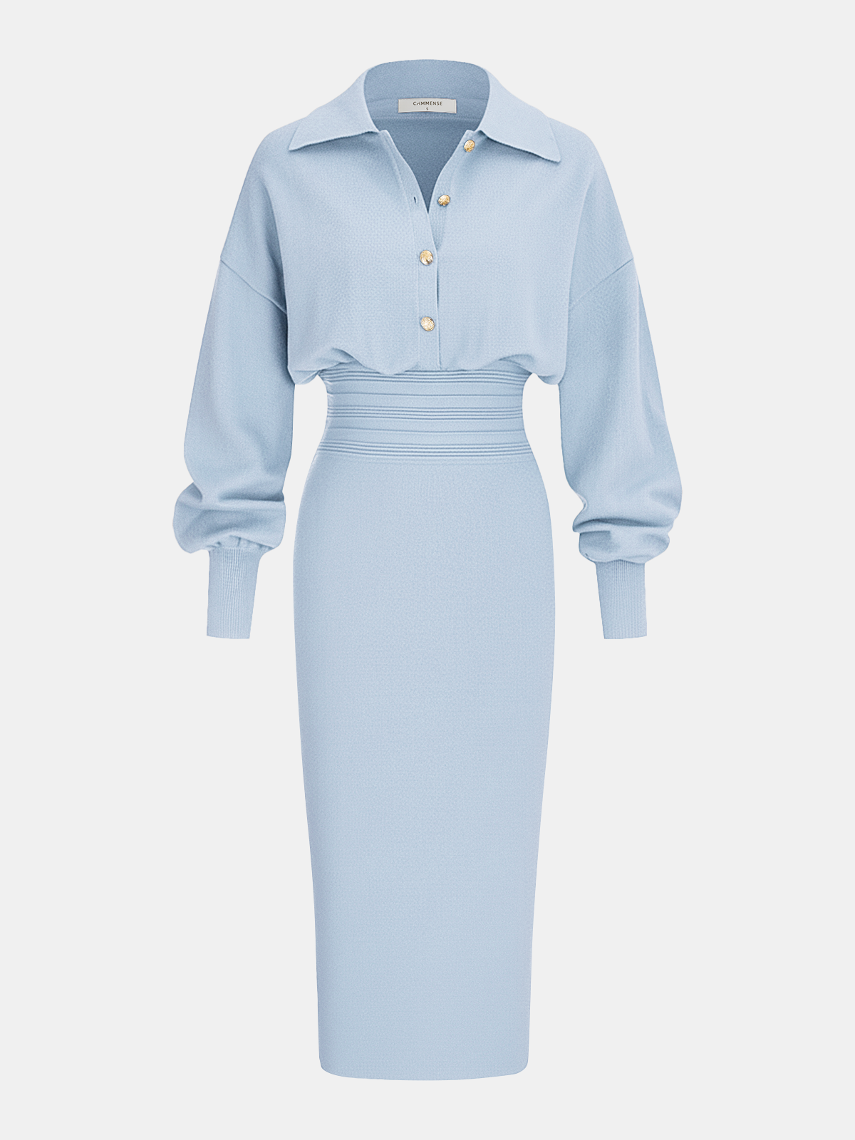 Cinched Waist Knit Shirt Dress