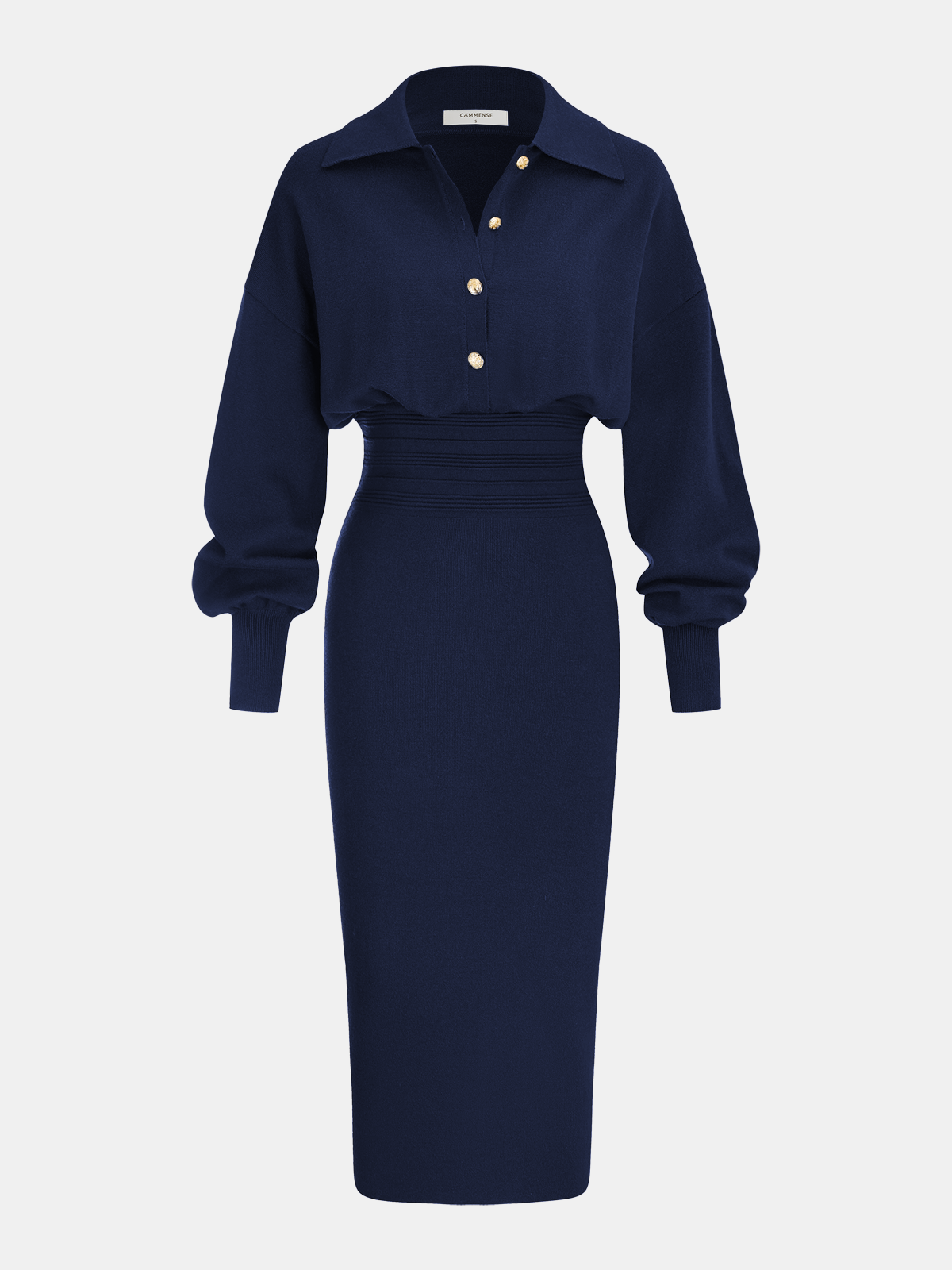 Cinched Waist Knit Shirt Dress