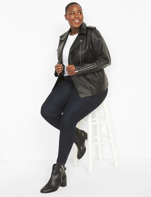 Faux-Leather Moto Jacket