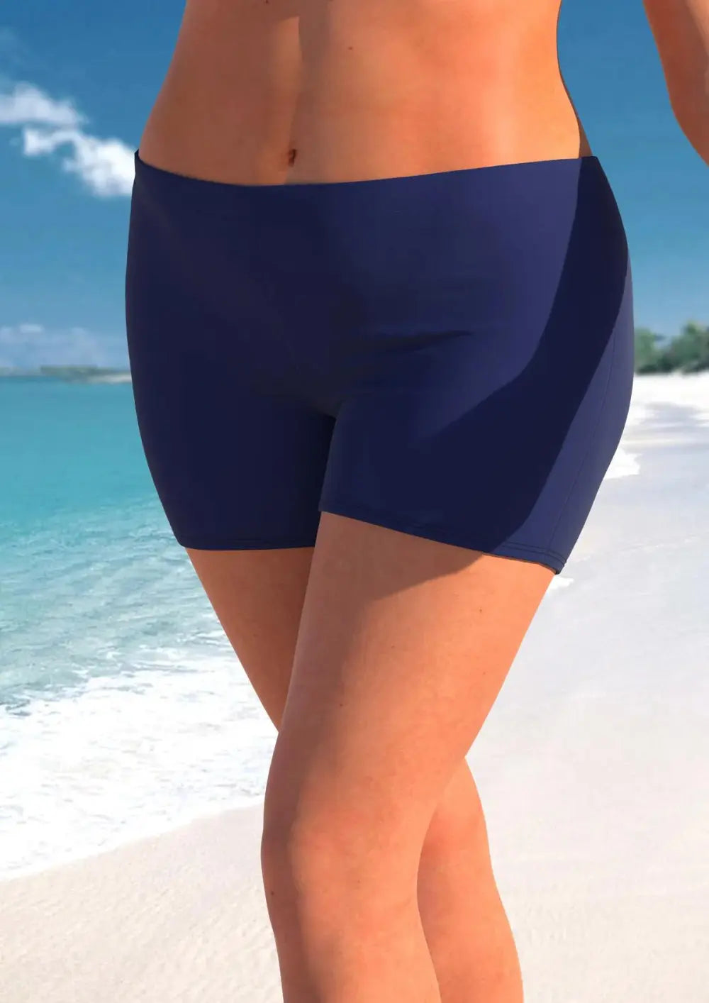 Plus Size Patchwork Navy Tankini Top