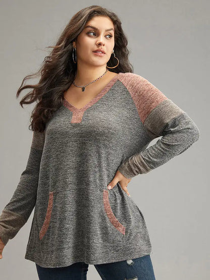 Contrast Pocket Raglan Sleeve T-Shirt