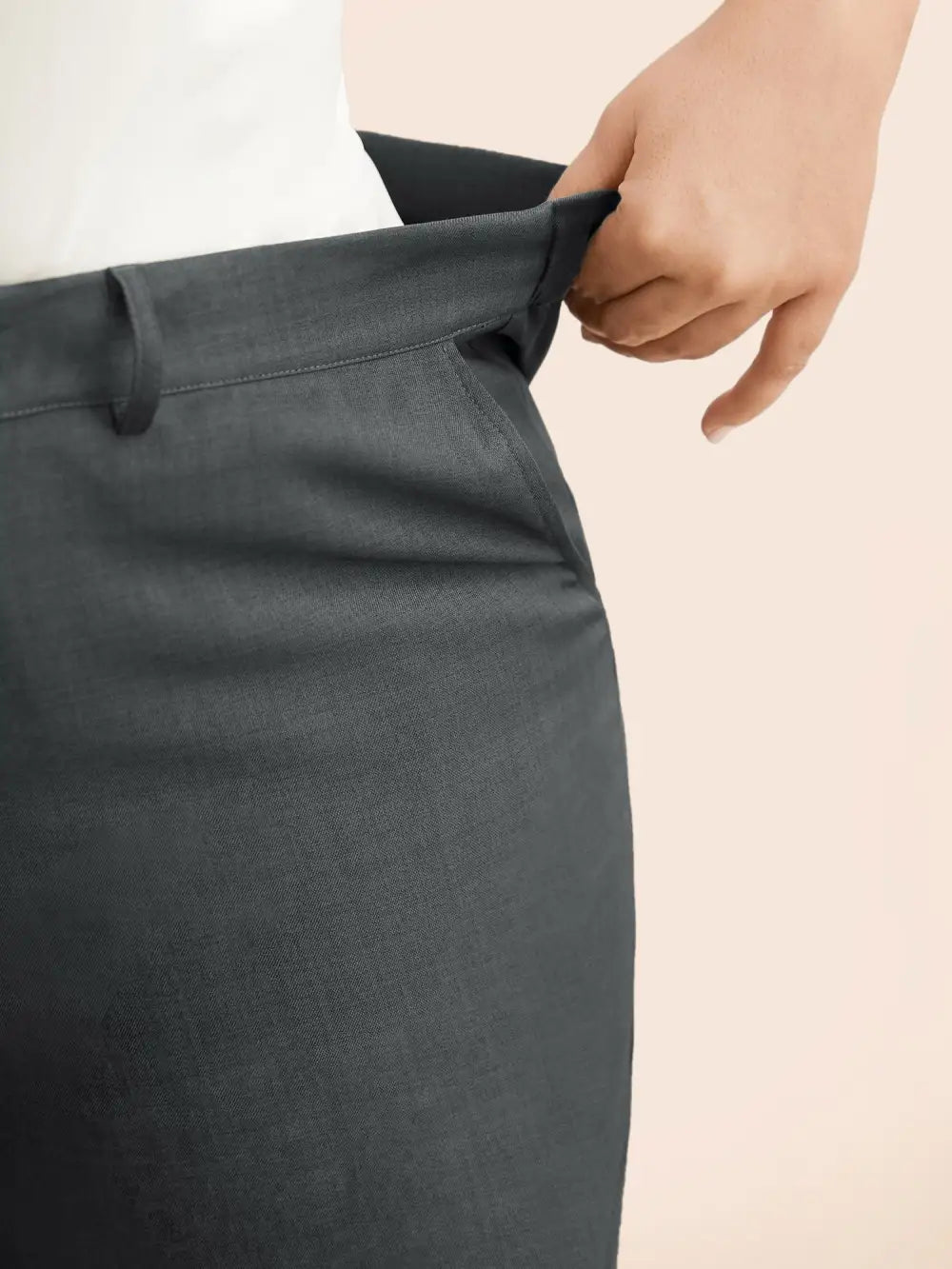 Mid Rise Textured Wide Leg Pants
