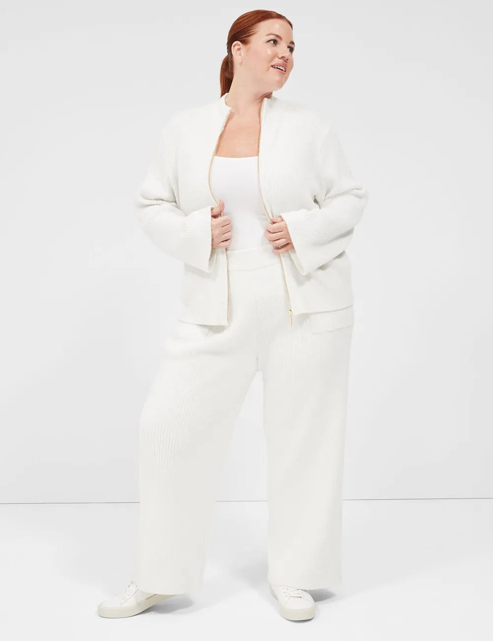 LIVI Lurex Full-Zip Sweater Jacket