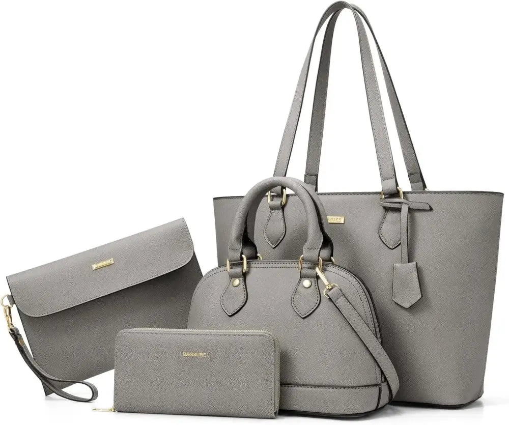 4PCS Women Fashion Handbags Purses Wallet Tote Shoulder Bags