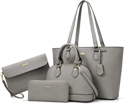 4PCS Women Fashion Handbags Purses Wallet Tote Shoulder Bags