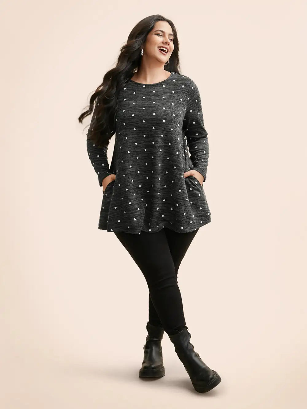Heather Polka Dot Pocket T-Shirt