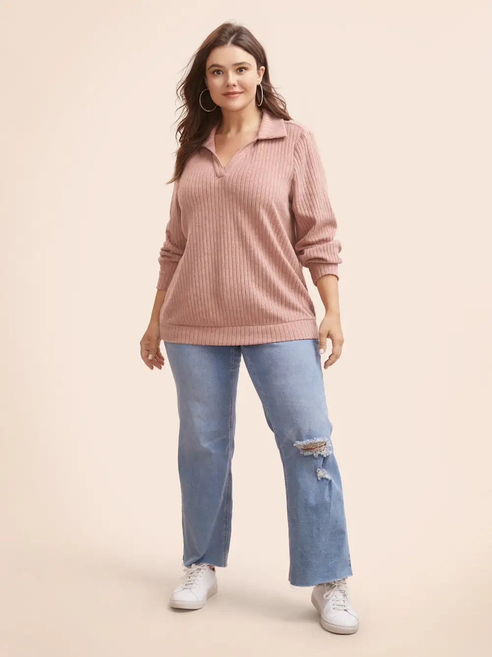 Solid Pit Strip Stretch Sweatshirt