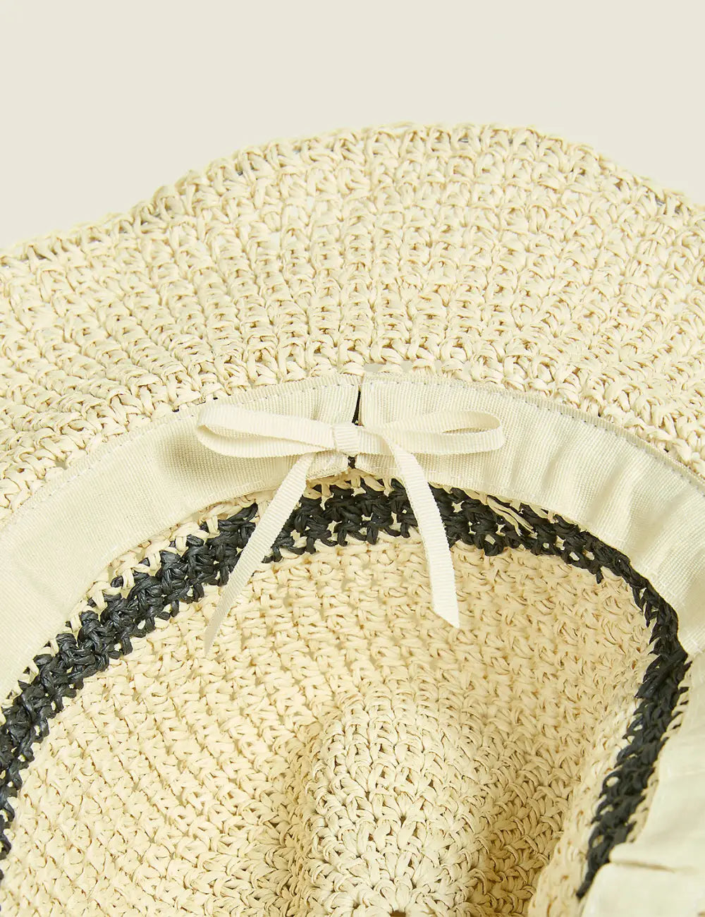 Straw Hat With Interior Adjustable Tie