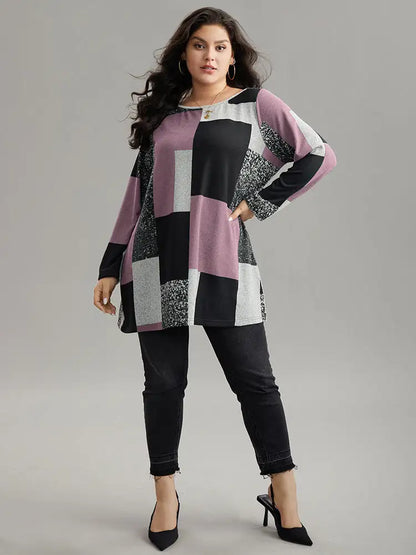 Colorblock Contrast Round Neck T-Shirt