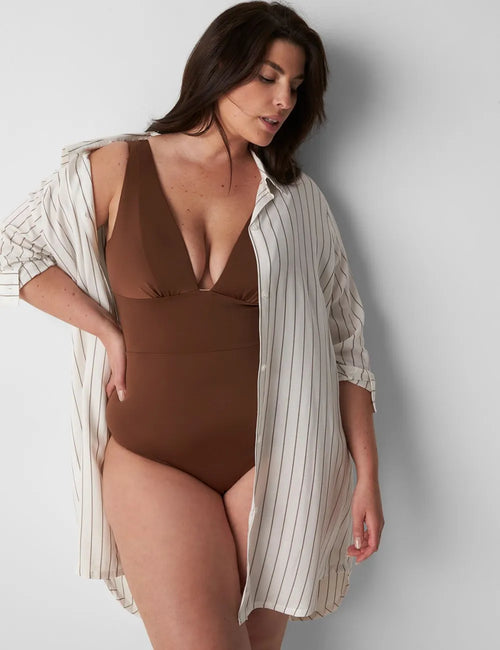Woven Shirt Dress Swim Cover-Up