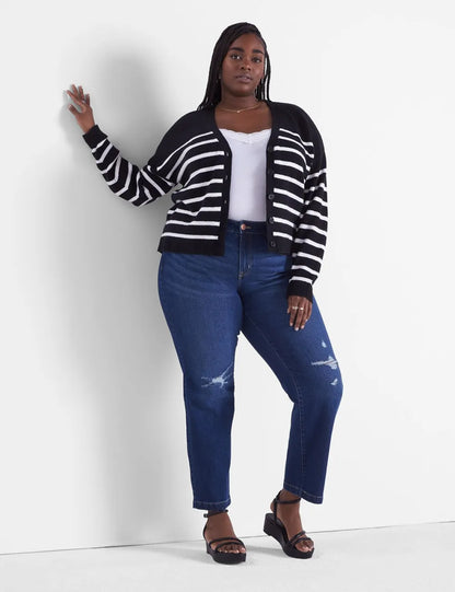 Signature Fit Slim Straight Ankle Jean - Slight Destruction