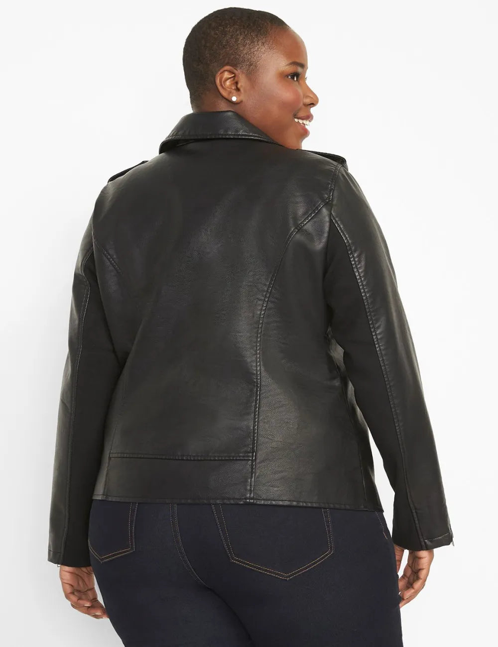 Faux-Leather Moto Jacket