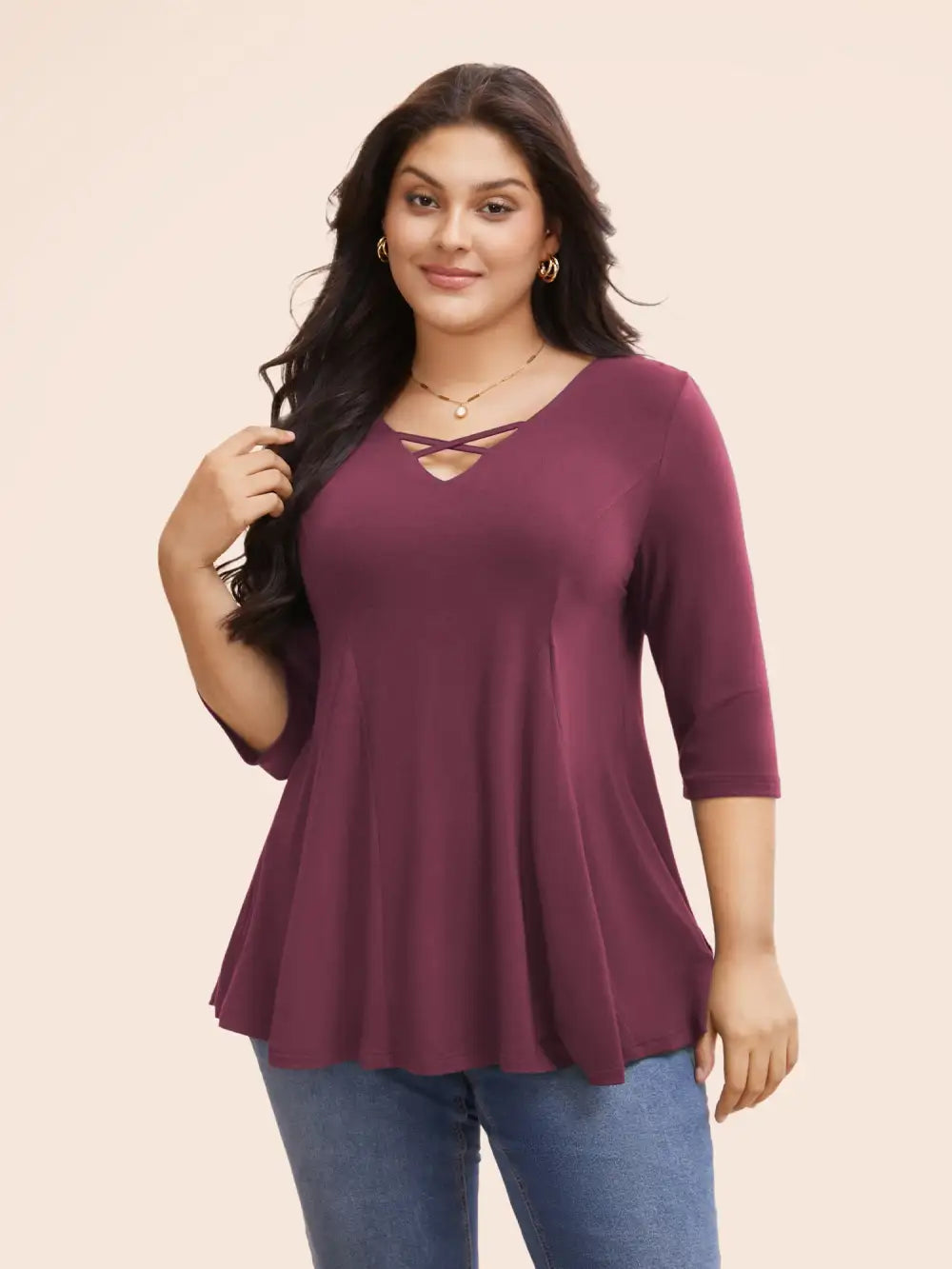 Supersoft Essentials Cross Straps Pleated T-Shirt