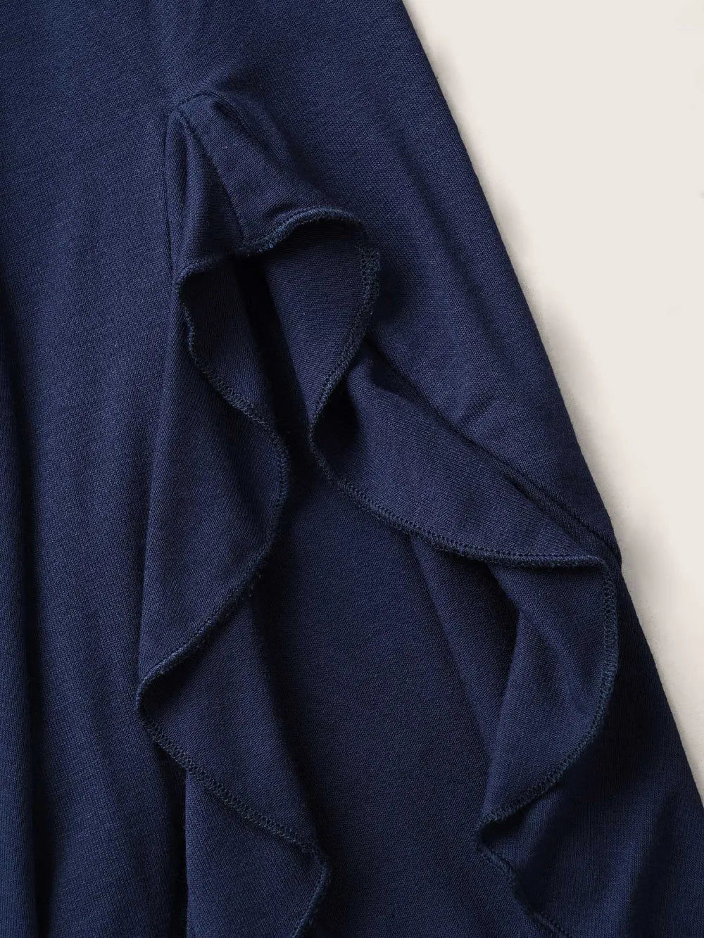 Solid Ruffle Sleeve High Low Hem T-Shirt