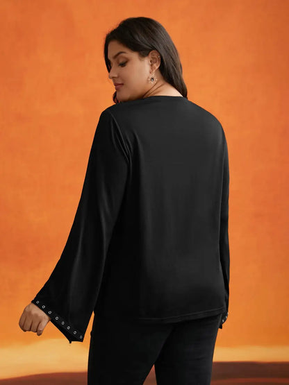Peek-A-Boo Cut-Out Neckline T-Shirt