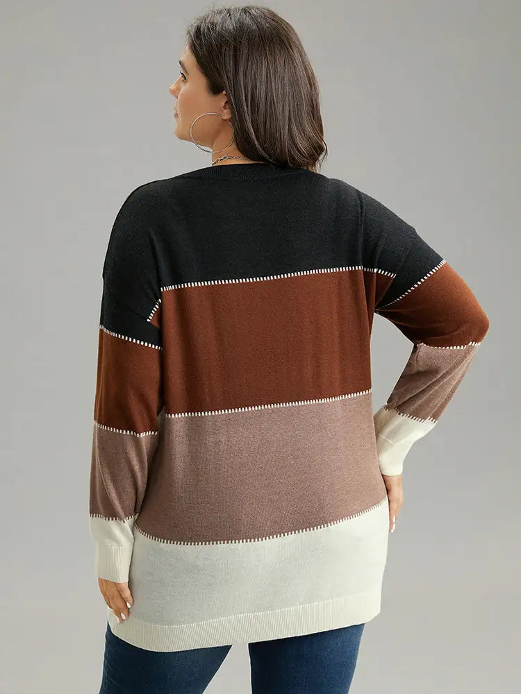 Supersoft Essentials Colorblock Contrast Round Neck Pullover