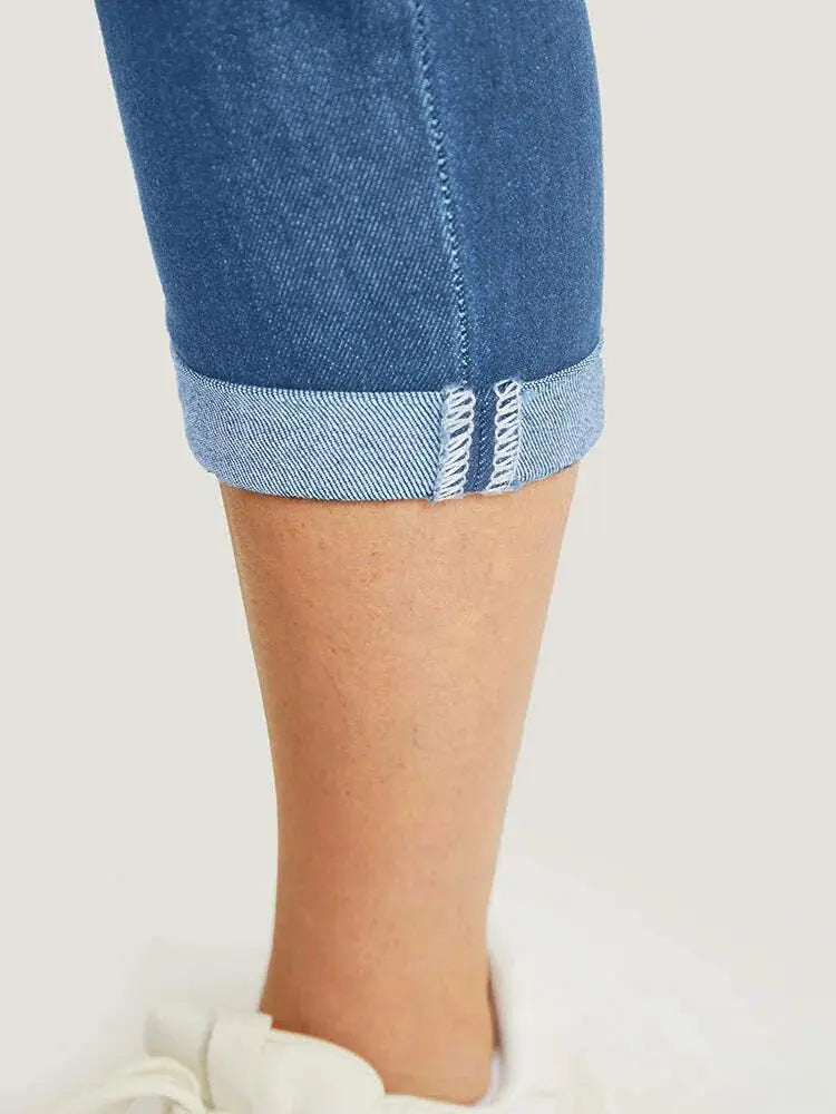 5 Packs-Very Stretchy High Rise Dark Wash Cropped Jeans