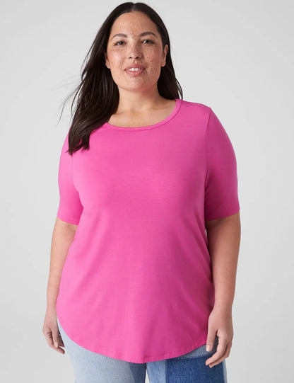 Perfect Sleeve Curved-Hem Tee