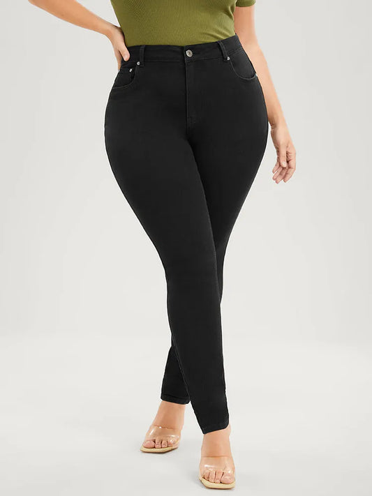 Skinny Very Stretchy High Rise Black Wash Sculpt Waist Jeans