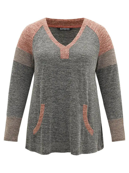 Contrast Pocket Raglan Sleeve T-Shirt