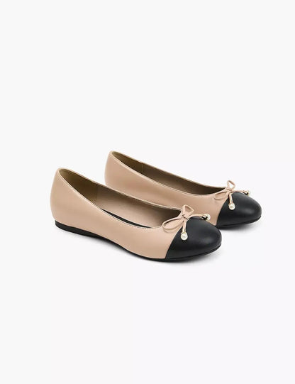 Dream Cloud Faux-Leather Bow Ballet Flat