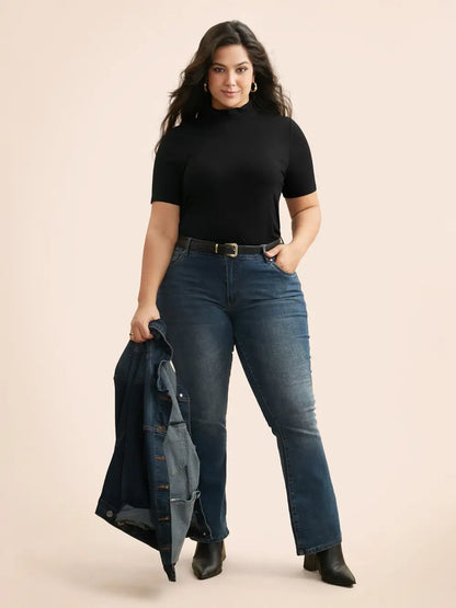 Supersoft Essentials Solid Mock Neck T-Shirt
