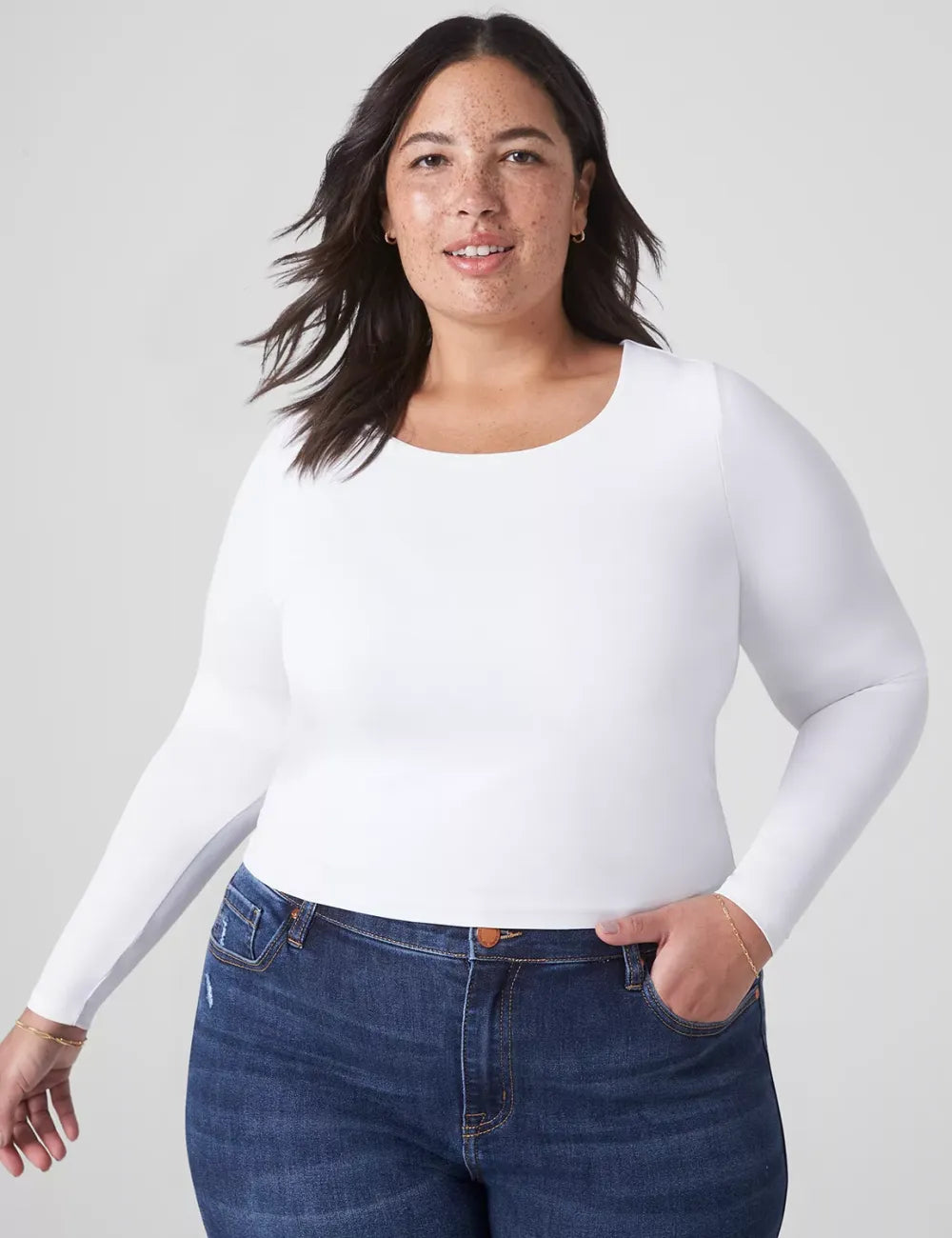 Fitted Long-Sleeve Crop Tee