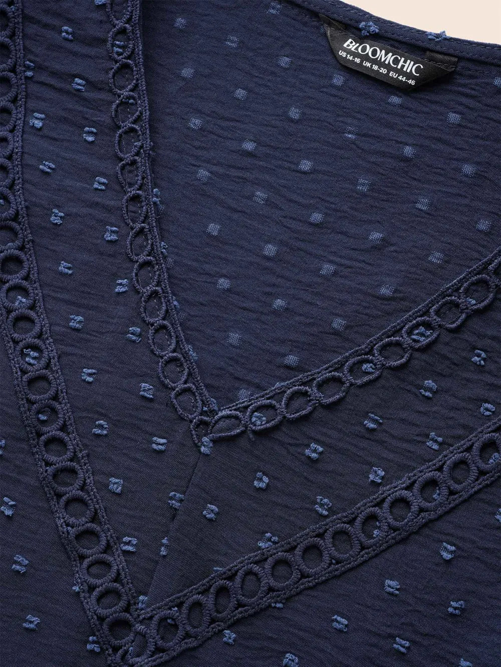 Polka Dot Frill Trim V Neck Flutter Blouse