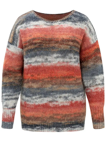 Heather Colorblock Contrast Drop Shoulder Pullover