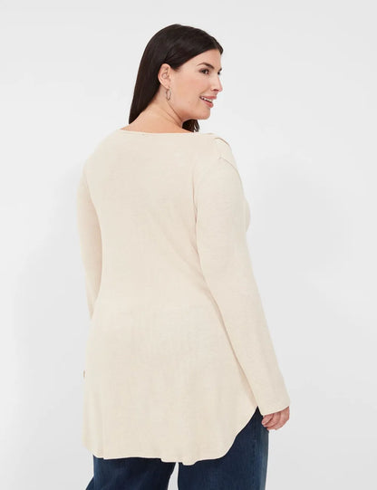 Relaxed Cowlneck Drop-Shoulder Top