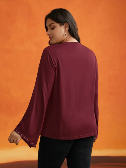 Peek-A-Boo Cut-Out Neckline T-Shirt