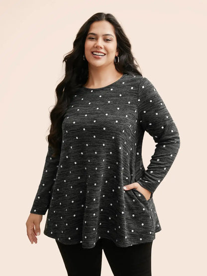 Heather Polka Dot Pocket T-Shirt