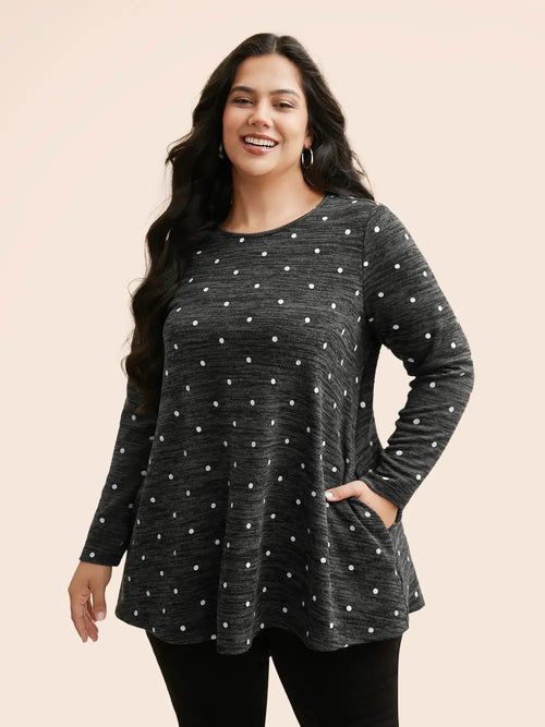 Heather Polka Dot Pocket T-Shirt