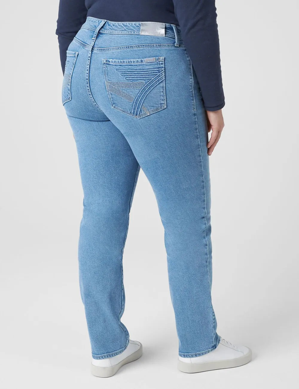 Seven7 Straight Jean With Back Pocket Embroidery